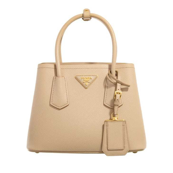 Pr@da Double Handbag Saffiano Sabbia