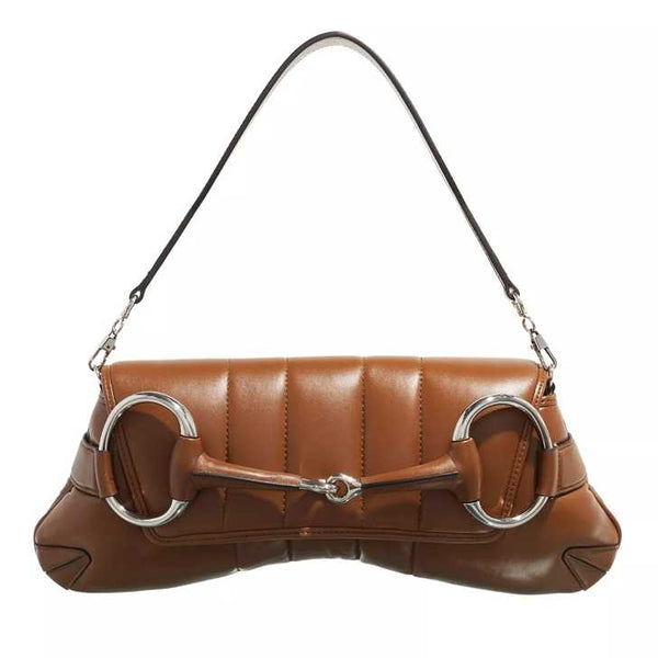 GG Horsebit Chain Medium Shoulder Bag Brown