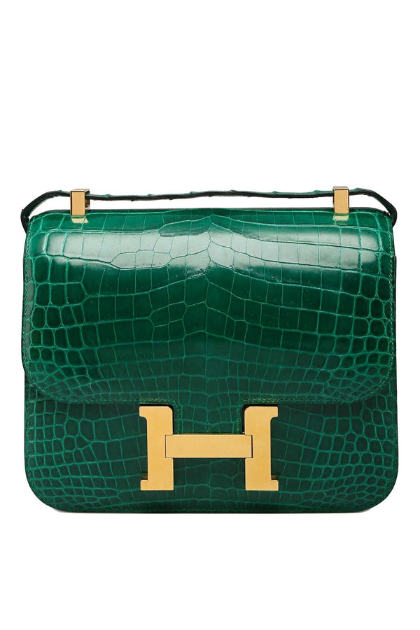 HRMS Constance 24 Vert Emeraude with Gold Hardware