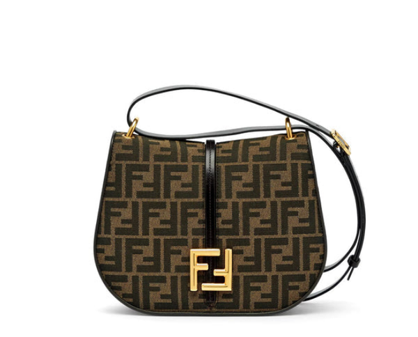 Fêndï C'mon Medium Sac en tissu jacquard FF marron