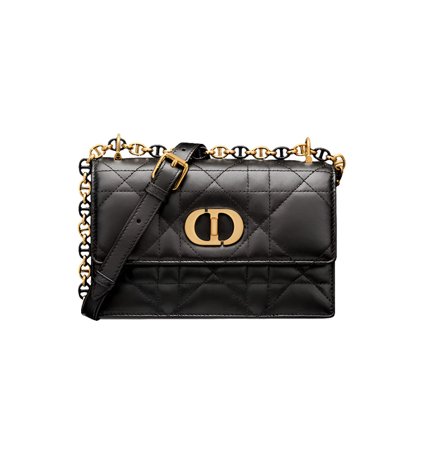 Diôr Mini sac Miss Caro d'agneau Macrocannage noir