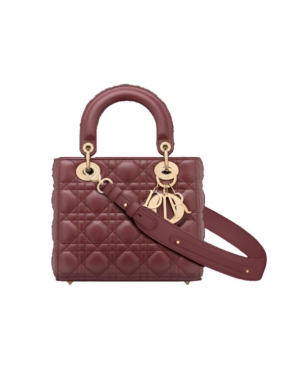 Diôr Burgundy Cannage Medium Ladÿ Diôr