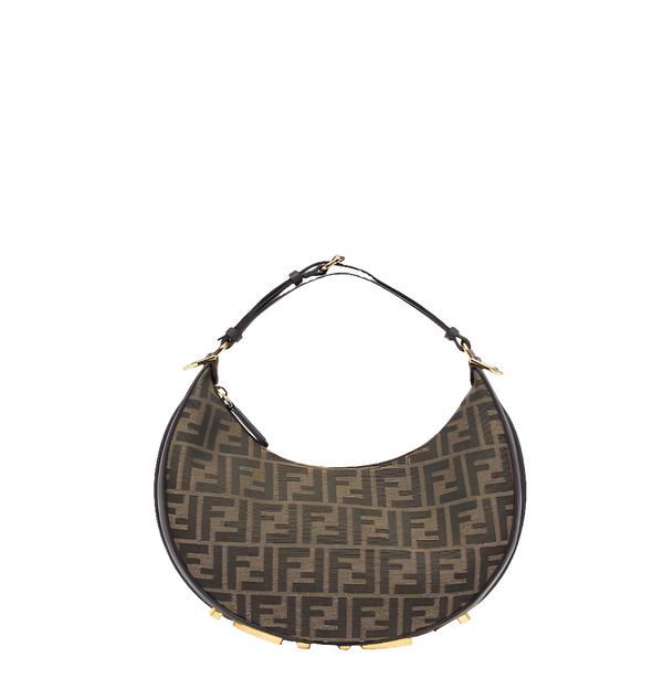 Fêndïgraphy Small Sac en tissu jacquard FF marron