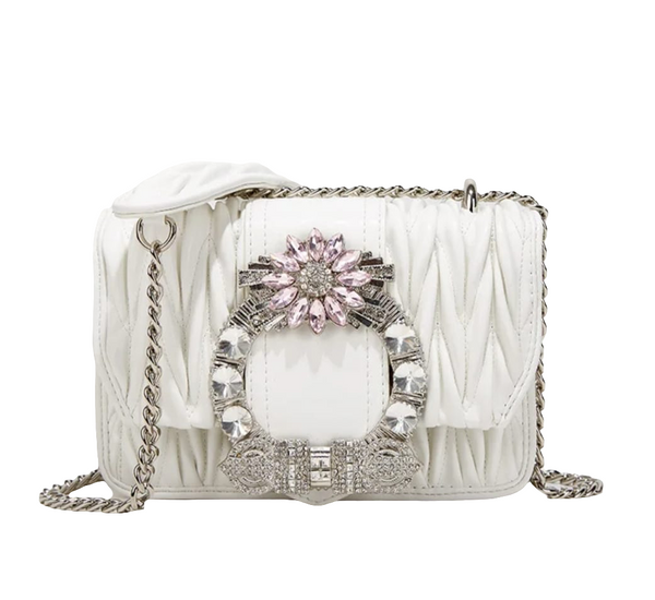 Petits sacs croisés véritable avec perles en forme de cercle pour femmes