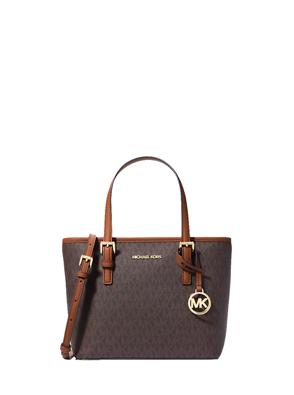 MK Très petit sac fourre-tout Jet Set Travel à fermeture éclair sur le dessus et à logo