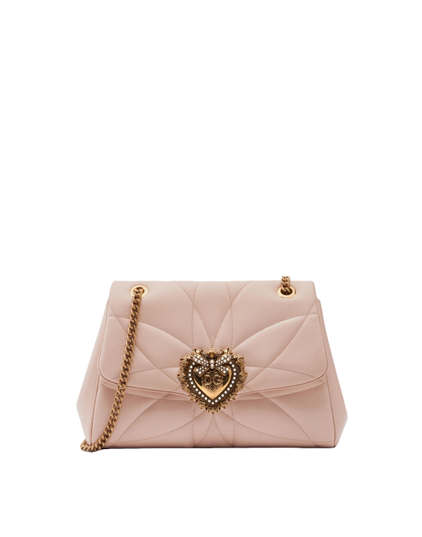 DG sac bandoulière moyen DEVOTION DG Logo Pearl Heart Rose bebe