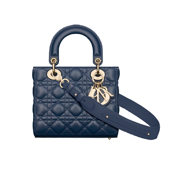 Sac Ladÿ Diôr My ABCDiôr Small d'agneau Cannage bleu océan