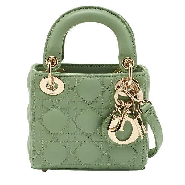 Di*r Green Cannage Micro Lady Dior Bag
