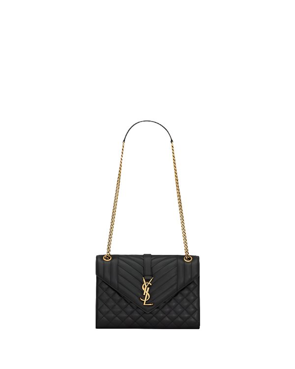 YSL ENVELOPE medium d’agneau MATELASSÉ BLACK