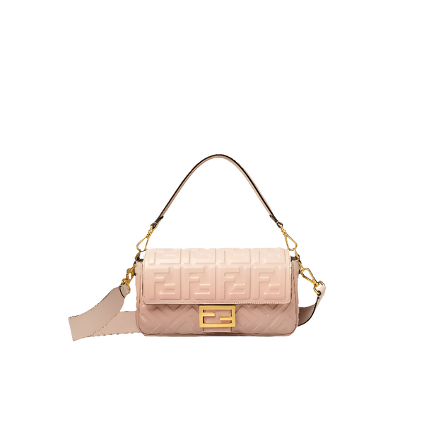 Fêndï Baguette Sac nappa rose effet dégradé