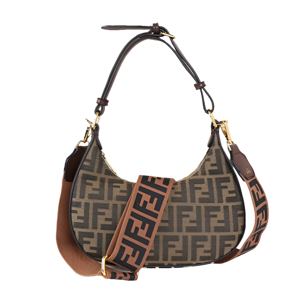 Fêndïgraphy Small Sac en tissu jacquard FF marron