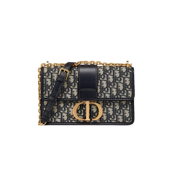 Diôr Sac chaîne 30 Montaigne Toile jacquard Diôr Oblique bleu