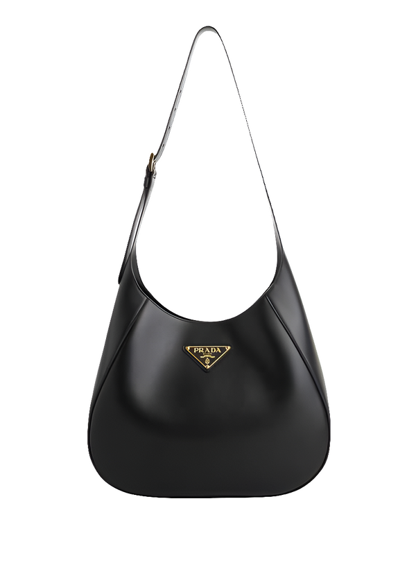 PR@DA Leather shoulder bag - Black