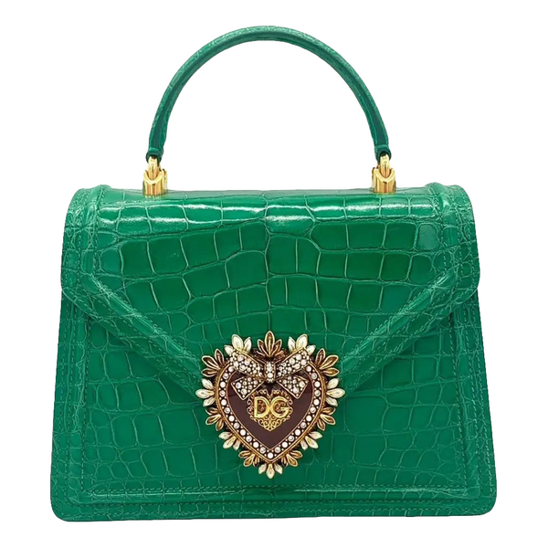 Dôlce & Gäbbãnå Sac à main en alligator Devotion Vert, Alligator