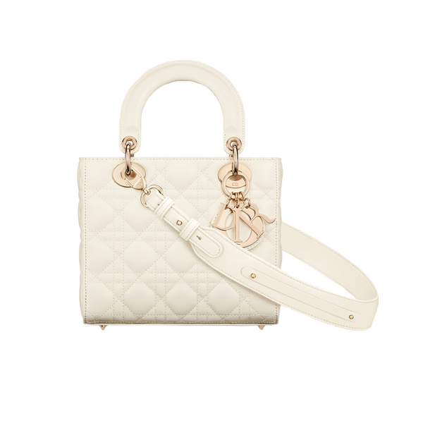 Sac Ladÿ Diôr My ABCDiôr Small d'agneau Cannage couleur latte