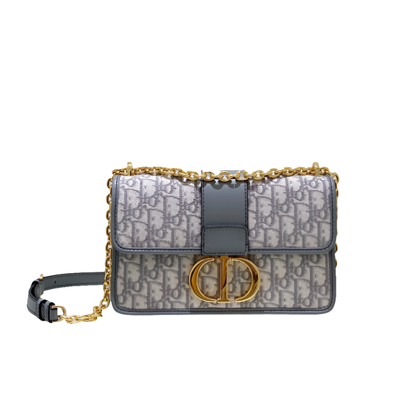 Diôr Sac chaîne 30 Montaigne Toile jacquard Diôr Oblique Gris